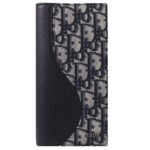 Christian Dior Saddle Long Bifold Wallet Black