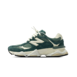9060-Style Chunky Sneakers - Forest Green And Cream