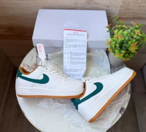 Nike Air Force 1 Low In White And Green - Image 4