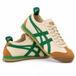 Mexico 66-Style Retro Sneakers - Cream, Green And Tan - Image 3